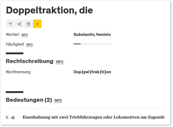 Duden-Definition: Eisenbahnzug mit zwei Triebfahrzeugen oder Lokomotiven am Zugende